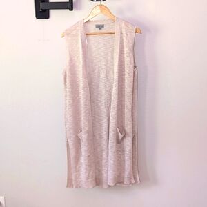 Sleeveless Long Cardigan